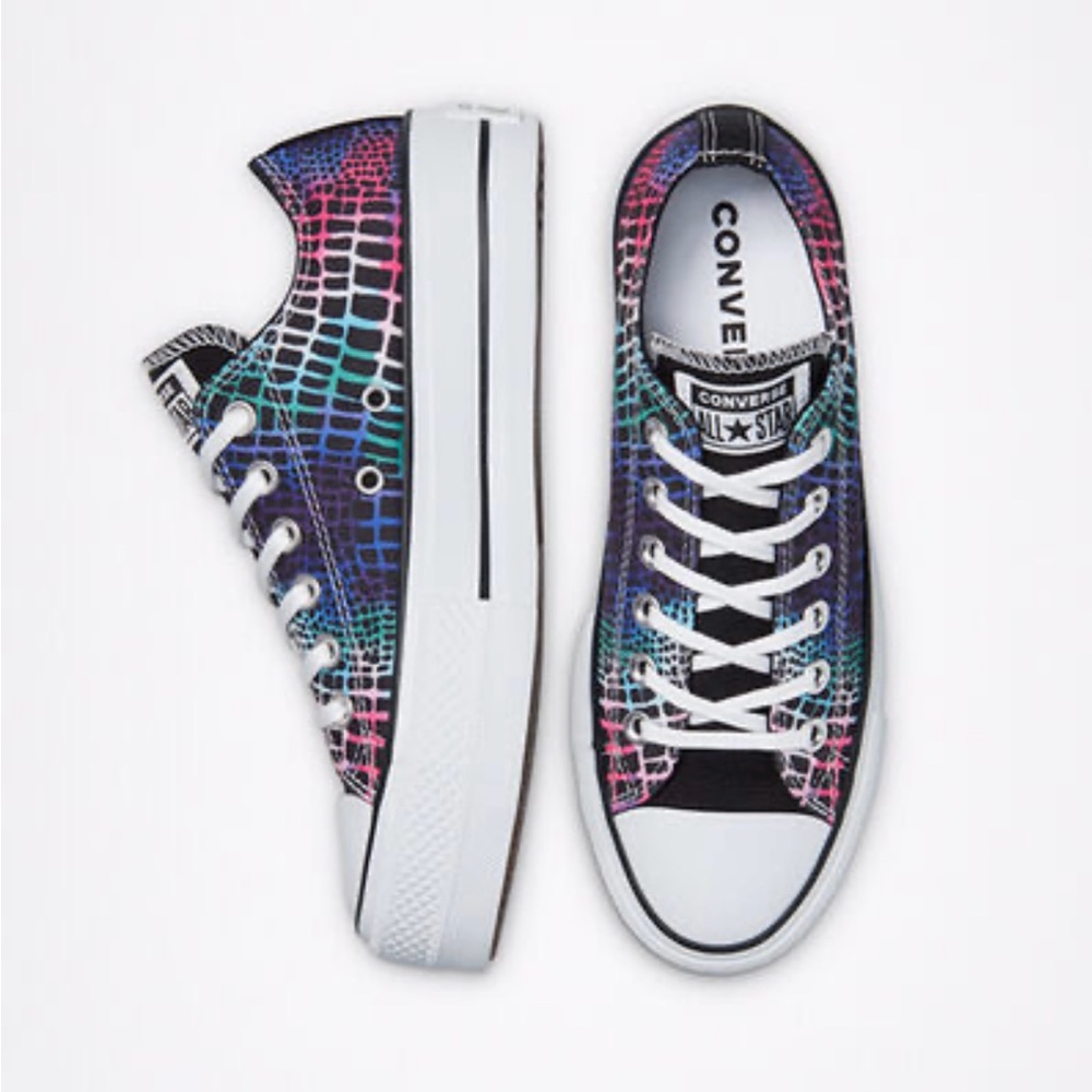 Converse All Star Chuck Taylor Platform Sneakers Digital Daze Pattern Size 8